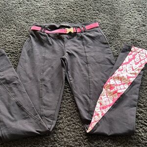 bebe Black Skinny Pants with Pink Accents